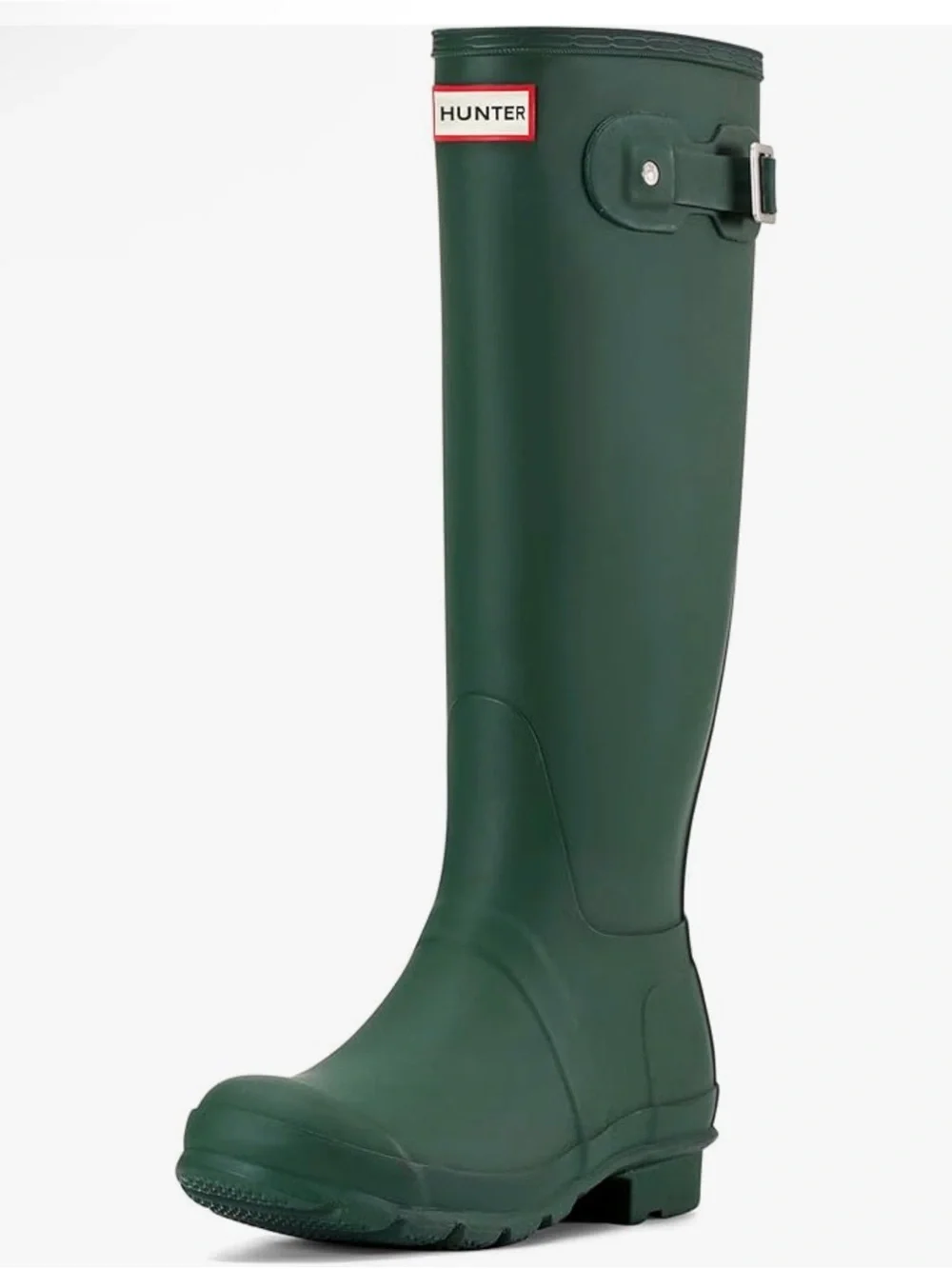 Hunter Tall Matte Forest Green Rain Boot with Buckle